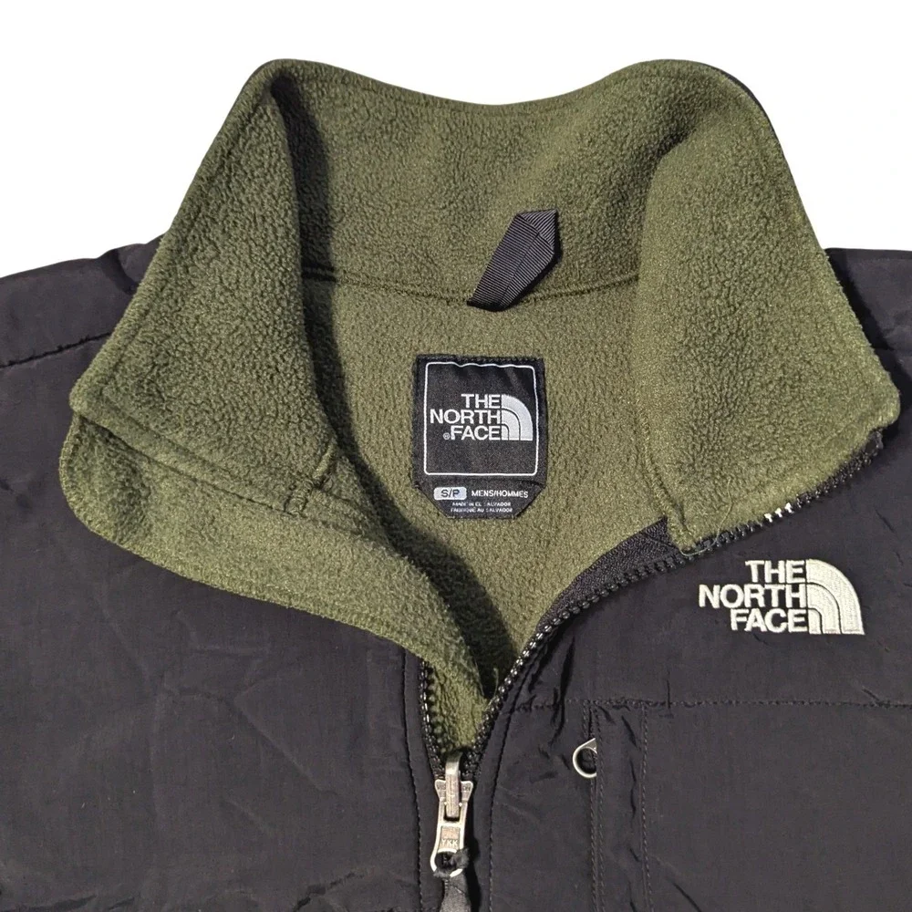 The North Face Men's Small Retro Denali Jacket Fleece Woodland Green TNF Black
